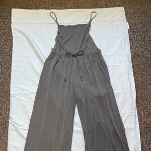 American Eagle Gray Wide-Leg Jumpsuit | Strappy Back | Size Small